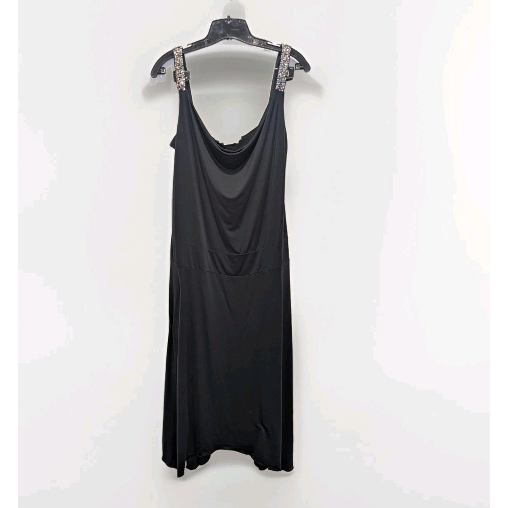 Y2K‎ Glam Partycore Sequin Strap Black Midi Dress Cocktail Evening LBD Large